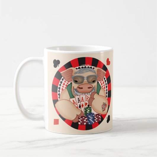 Grijnzende pokeraap koffiemok (Links)