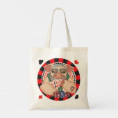 Grijnzende pokeraar tote bag (Achterkant)