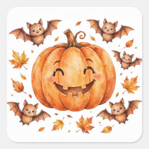 Grijnzende Pompoen Feest Halloween Sticker