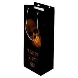 Grijnzende Schedel Halloween Feest Wijn Cadeautas