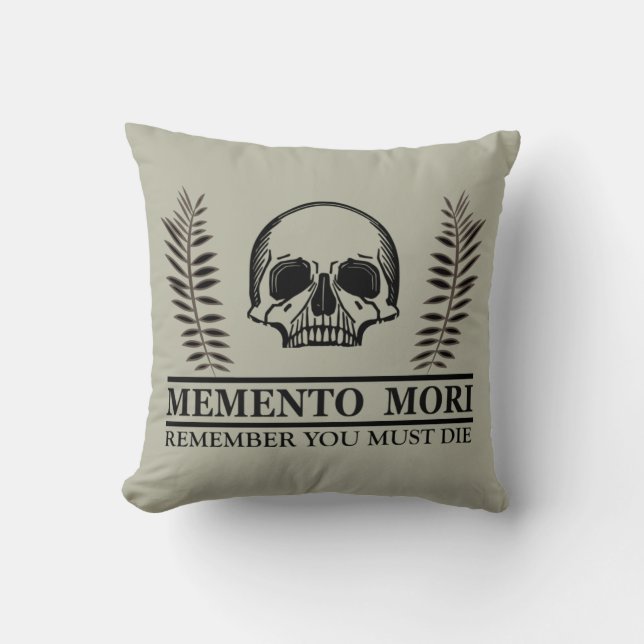 Grijp de Dag Memento Mori schedel Kussen (Voorkant)