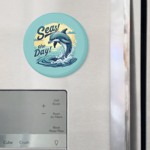 Grijp de Dag Retro Dolfijn Oceaan Esthetiek Magneet