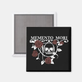 Grijp de Dag - Rode Rozen - Memento Mori Schedel Magneet (Voorkant / Achterkant)