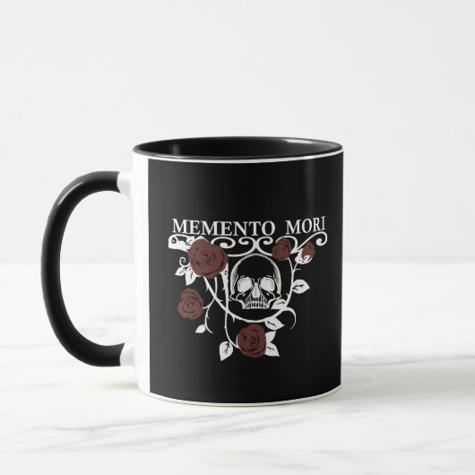 Grijp de Dag - Rode Rozen - Memento Mori Schedel Mok (Links)