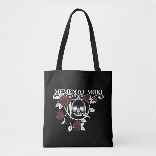 Grijp de Dag - Rode Rozen - Memento Mori Schedel Tote Bag (Voorkant)