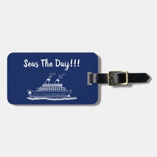 Grijp De Dag Vakantie Cruise Schip Bagagelabel (Voorkant horizontaal)