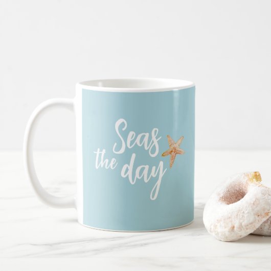 Grijp de Dag Zeester Strand Koffiemok (Met donut)