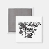 Grijp de Dag - Zwarte Rozen - Memento Mori Schedel Magneet (Voorkant / Achterkant)