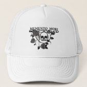 Grijp de Dag - Zwarte Rozen - Memento Mori Schedel Trucker Pet (Voorkant)