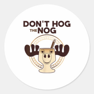 Grijp de Eggnog Niet Alleen! Grappige Kerst Eggnog Ronde Sticker