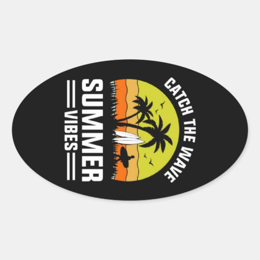 Grijp De Golf Zomerstemming-64193 Ovale Sticker (Voorkant)