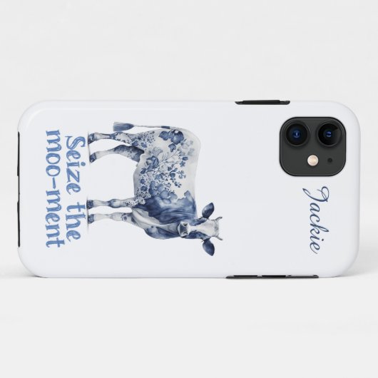 "Grijp de Moo-ment" Custom Case-Mate iPhone Case (Achterkant (horizontaal))