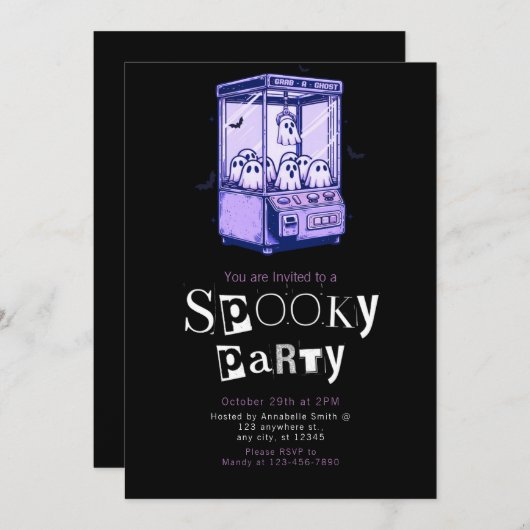 Grijp een spook moderne minimalistische Halloween  Kaart (Voorkant / Achterkant)