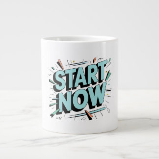 "Grijp het moment: begin nu Motivatie Mok" Grote Koffiekop