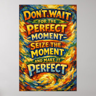 Grijp het Moment Perfecte Van Gogh Typografie Poster