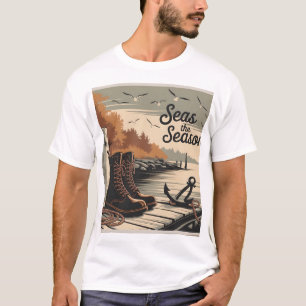 Grijp het Seizoen Vintage Nautilus Herfst Design T-shirt