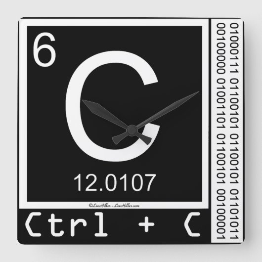 Grijp me! Koolstofkopie Vierkante Klok (Voorkant)