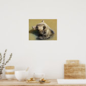 Grijpbeer gaat zwemmen poster (Keuken)
