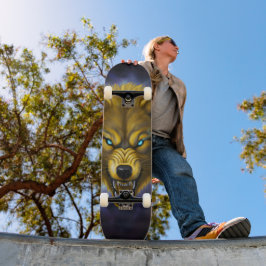 Grijpende gele wolf Skateboard