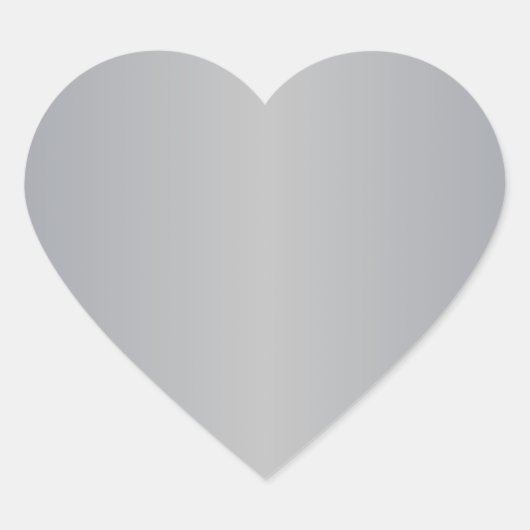 Grijs 1 - Zilver en Romeins Zilver Gradiënt Hart Sticker (Voorkant)