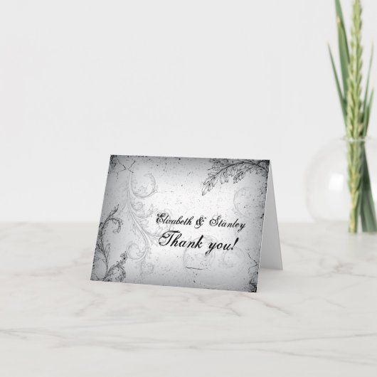Grijs 25e zilveren huwelijksjubileum Bedankt (Voorkant)