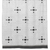 Grijs 4-puntige ster Hexagon Penny Tegel Badkamer Douchegordijn (Voorkant)