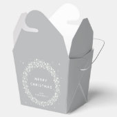 Grijs aangepast bericht met kerstmis bedankdoosjes (Geopend)