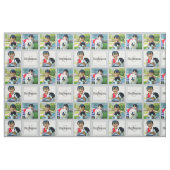 Grijs Aangepast Gepersonaliseerd Fotocollage Monog Stof (Fat Quarter)