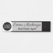 Grijs Aangepast Logo Professionele Kantoor Onderte Deurbordje (Voorkant)