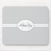 (Grijs) Aangepast monogram en naam Muismat (Voorkant)