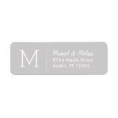 Grijs Aangepast Monogram Etiket (Voorkant)