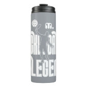 Grijs Aangepast Monogram Pickleball Legend Thermosbeker (Voorkant)