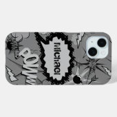 Grijs aangepast strippatroon Retro Aangepast, aang Case-Mate iPhone Case (Achterkant (horizontaal))