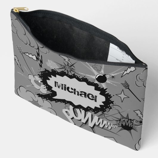 Grijs aangepast strippatroon Retro Aangepast, aang Etui (Open)