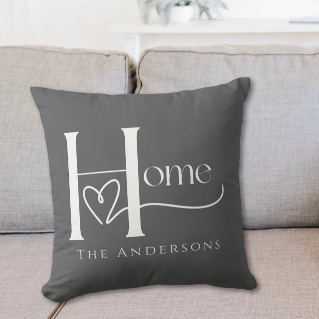 Grijs Aangepaste Naam Home Kussen (Creator heeft geüpload)