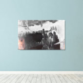 Grijs Abstract Art Wrapped Canvas Afdruk (Insitu (Houten vloer))