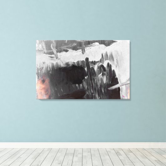 Grijs Abstract Art Wrapped Canvas Afdruk (Insitu (Houten vloer))
