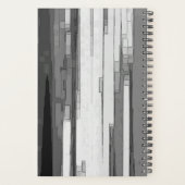 Grijs abstract B&W-kunst Planner (Achterkant)
