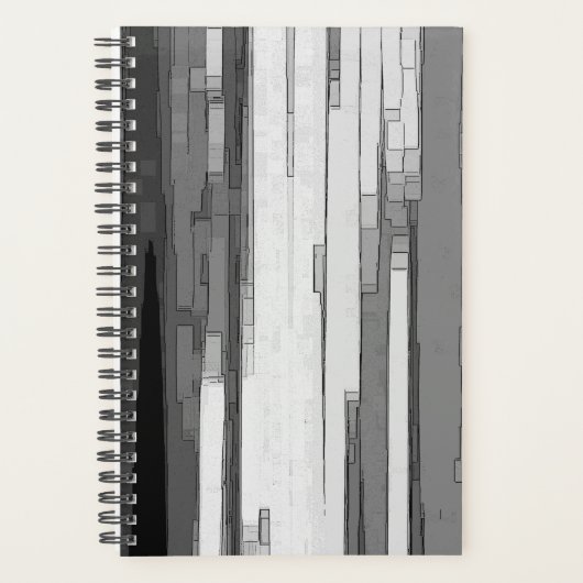 Grijs abstract B&W-kunst Planner (Voorkant)