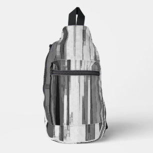 Grijs abstract B&W kunst Sling Bag