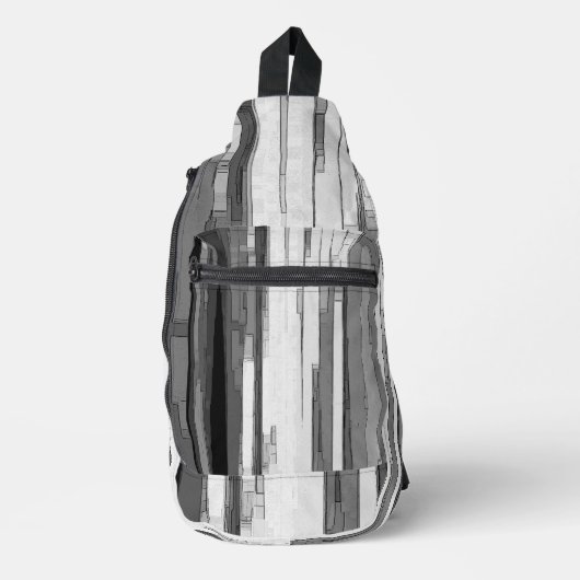 Grijs abstract B&W kunst Sling Bag (Voorkant)
