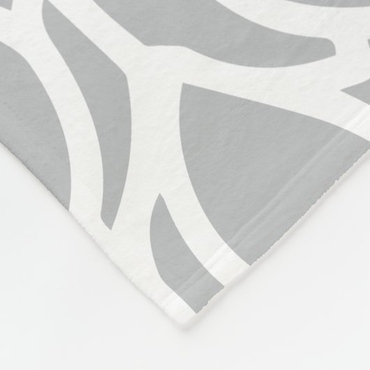 Grijs Abstract Bloemen Fleece Deken (Hoek)