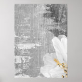 Grijs Abstract Botanisch Schilderen Wall Art Poste Poster (Voorkant)