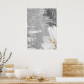 Grijs Abstract Botanisch Schilderen Wall Art Poste Poster (Keuken)