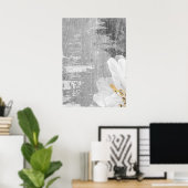 Grijs Abstract Botanisch Schilderen Wall Art Poste Poster (Thuiskantoor)