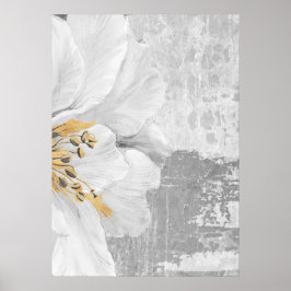 Grijs Abstract Botanisch Schilderen Wall Art Poste Poster
