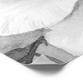 Grijs Abstract Botanisch Schilderen Wall Art Poste Poster (Hoek)