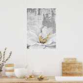 Grijs Abstract Botanisch Schilderen Wall Art Poste Poster (Keuken)