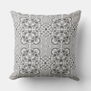 Grijs abstract etnisch ornament decor kussen