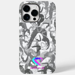 Grijs Abstract Harten iPhone Case 14